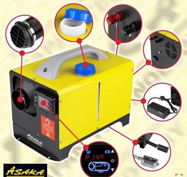 Автономний дизельний обігрівач Asaka ASOH8KW 8 кВт (WEBASTO) 12 В / 230 В таймер пульт ДК 3135JM фото